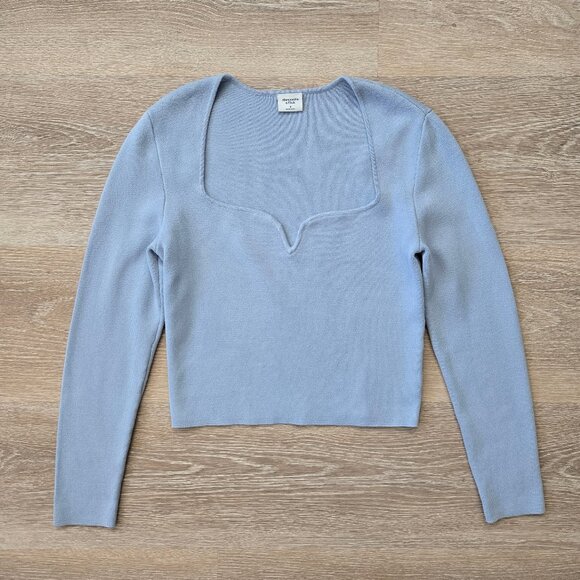 Abercrombie & Fitch Sweetheart Slim Semi Cropped Sweater Light Blue Size Small - Picture 3 of 17
